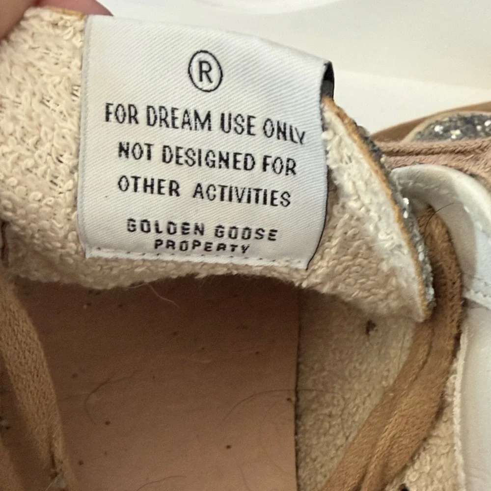 Golden Goose Beige and Silver Glitter Sneakers - Picture 16 of 16